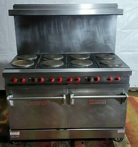 Vulcan 8 Burner French Plate Electric Range Stove &amp; Double Oven Single Phase CPS