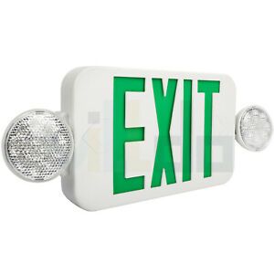 LED Emergency Exit Sign Light With Dual Lights 90 Mins Back-Up Battery 120-277V