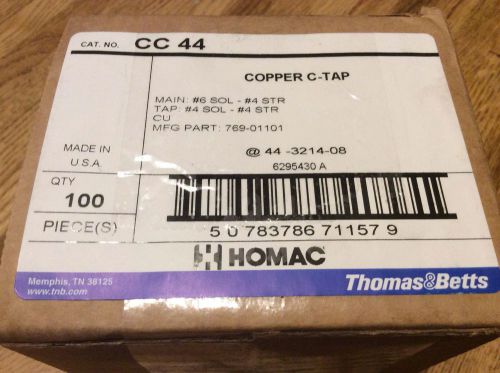 Homac CC44 copper crimp C-tap, lot of 100, free shipping!