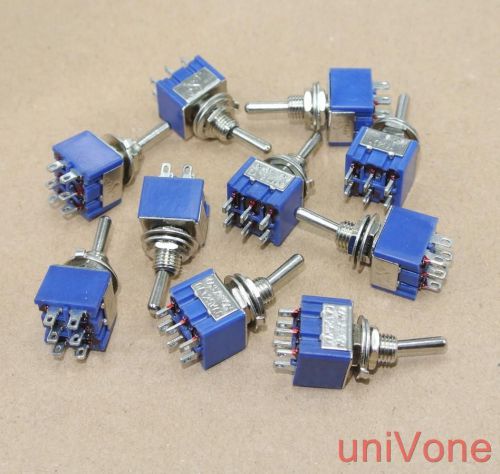 Mini toggle switch 2poles on-off-on dpdt x10pcs for sale