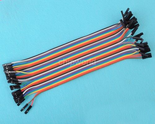40PCS Female to Female Dupont Wire Pin Connector Cable Line Color 1p-1p 20cm 1P