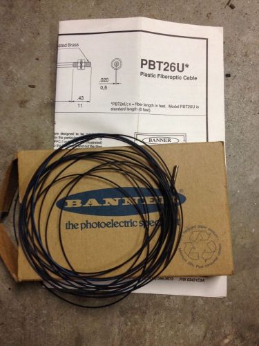 Banner pbt26u* plastic monofilament fiberoptic cable black jacket 6&#039; -30to70*c for sale