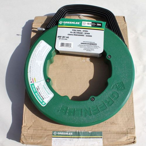 New greenlee 438-20 steel fish tape 200&#039; x 1/8&#039;&#039; for sale