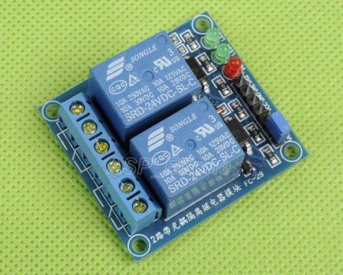 24v 2-channel relay module with optocoupler high level triger for arduino new for sale