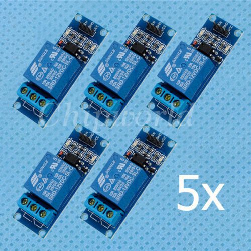 5PCS 12V 1-Channel Relay Module with Optocoupler High Level Triger 1 Channel
