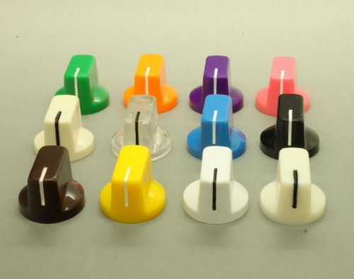10 x Effects Pedal Control Knob 19mmDx15mmH for 1/4&#034; Shaft - Various Colors