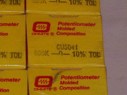 10 x Ohmite CU5041 Potentiometer (POT) 500K Ohm, 10% 2W - New In Box