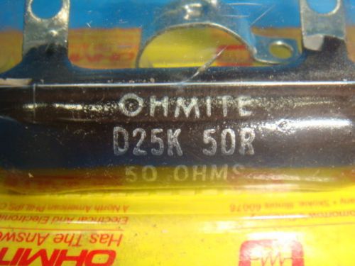 New lot of 2 ohmite d25k50r type 210 dividohm resistor 25 watt, 50 ohms, nib for sale