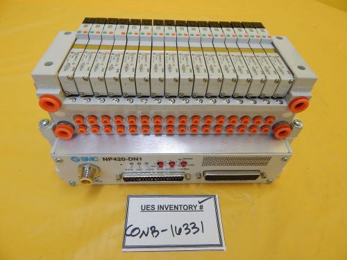 Smc us22678 pneumatic manifold np420-dn1 amat 4060-00371 used working for sale