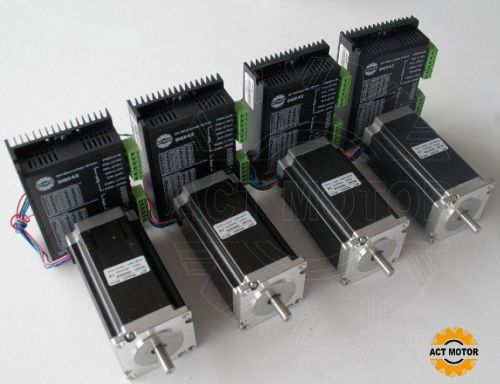 4pcs 23 stepper motor 425oz/112mm/3a &amp; driver dm542 cnc cuting shipping to us for sale