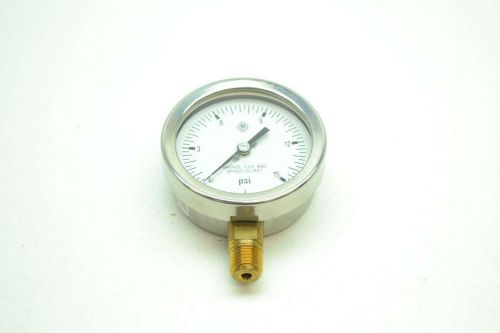 New mcdaniel controls 0-15psi 2-1/4in face 1/4in npt pressure gauge d400760 for sale