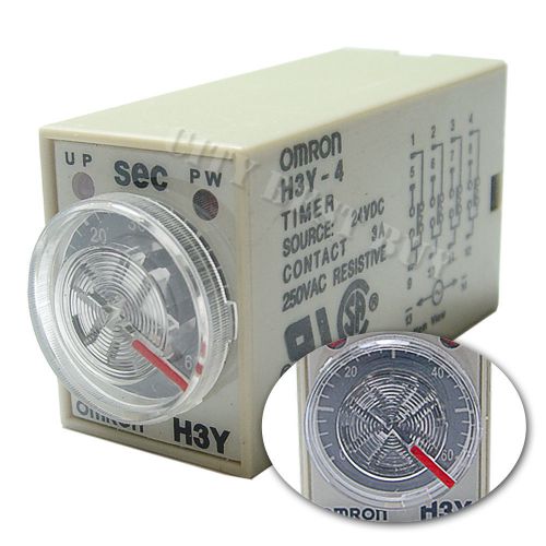 1 x h3y-4 dc24v 60sec omron relay timer 4pdt 14 pin pyf14a pyf14a e py14 for sale
