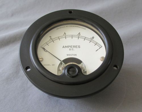 Vintage Weston Amp Meter Model 301, Scale is: 0 to 1 Amp