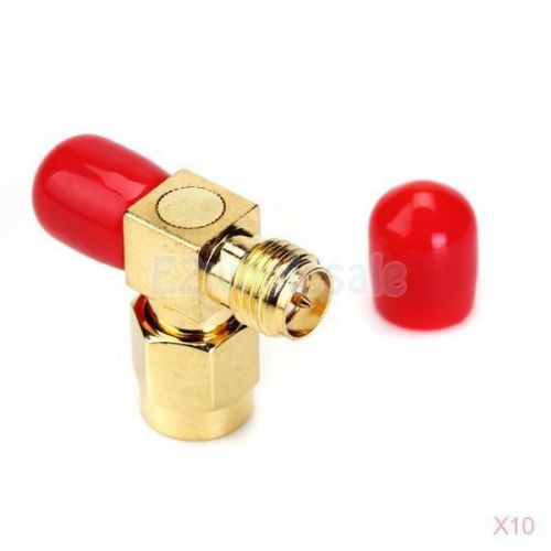 10x sma female to dual rp-sma male jack rf adapter t connector 3 way for sale