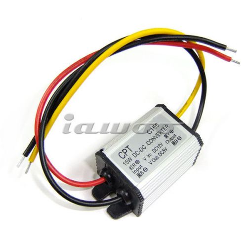 DC12V to 5V 3A 15W Buck Voltage Power Converter Car Auto Waterproof Power Supply