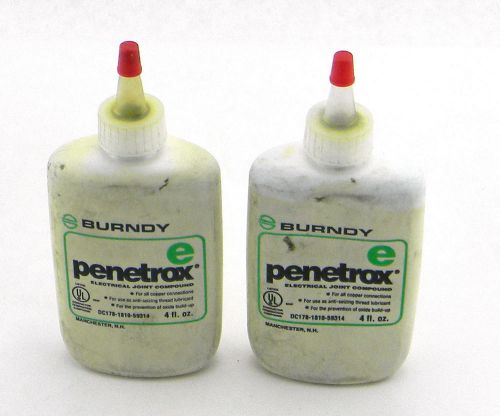LOT OF 2 BURNDY PENETROX E ELECTRICAL JOINT COMPOUND 4 oz DC178-1810-59314