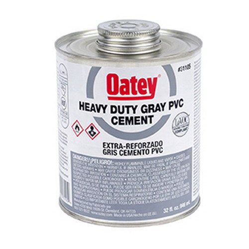Oatey SCS 31105 Gray PVC Heavy-Duty Cement, 32 oz Can