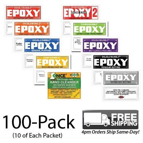 100-Pack - Hardman Double Bubble Variety Pack of All Epoxies