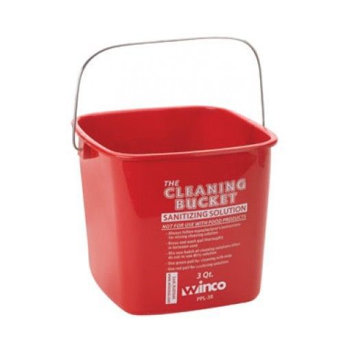 Winco PPL-3R Red Cleaning Bucket 3 Qt.