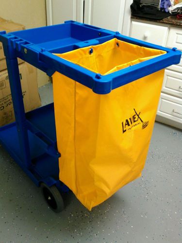 Lavex Janitor Housekeeping Cleaning Cart - 25-Gallon Bag w/ 3 shelves