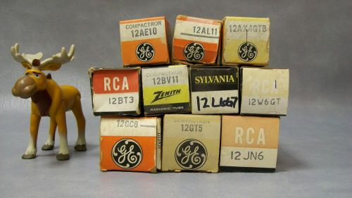 12AE10 12AL11 12AX4GTB 12BT3 12BV11 12L6G7 12W6GT &amp; more... Vac Tubes Lot of 10