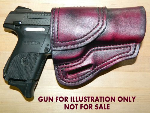 Gary c&#039;s avenger owb holster - ruger sr9 -  dark cherry 8-9 oz leather for sale