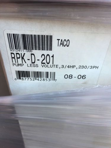Taco Pro-Fit Pump Motor Complete Less Volute RPK-D-201 3/4 HP Bell &amp; Gosset