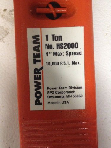 Power team hydraulic spreader 1 ton 4&#034; spread for sale