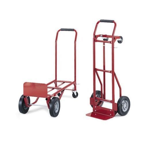 Safco Two-Way Convertible Hand Truck 600 Lb Capacity 4086R Red HD 18x16x51