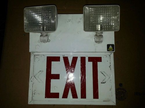 Exit Sign &amp; Emergency Light – RED Compact Combo Fire Safety