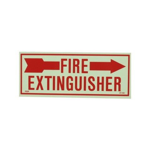 4&#034; X 10&#034; Vinyl &#034;Fire Extinguisher&#034; Sign - Right