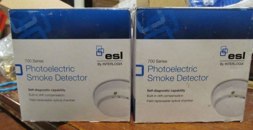 NEW 2 ESL PHOTOELECTRIC SMOKE DETECTORS 700 SERIES 711U FACTORY SEALED