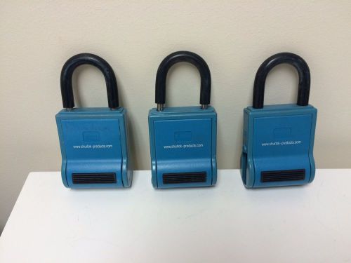 3 ShurLok Metal Key Storage Box Safe Vault, Combination Lock, Blue
