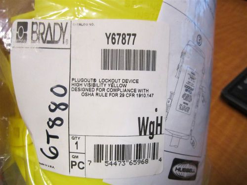 Brady Nylon Plug Lockout Yellow Model 65968 Up to 4-1/2&#034; dia. X 10-3/20&#034;L New