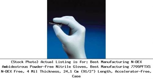 Best Manufacturing N-DEX Ambidextrous Powder-Free Nitrile Gloves, : 7705PFTXS