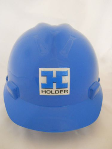 Hard Hat V-Gard Fas-Trac Suspension Protective Gear  Blue New Holder Const Logo