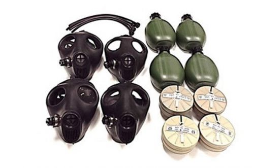 4 Adult Survival Gas Mask w/ 40mm NBC Filter, Gas Mask Complete Kit
