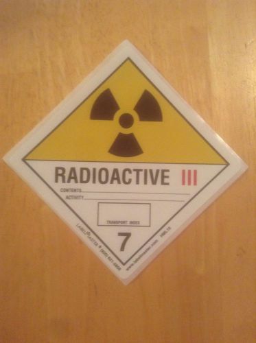 Official D.O.T Warning Sticker: Radioactive 3
