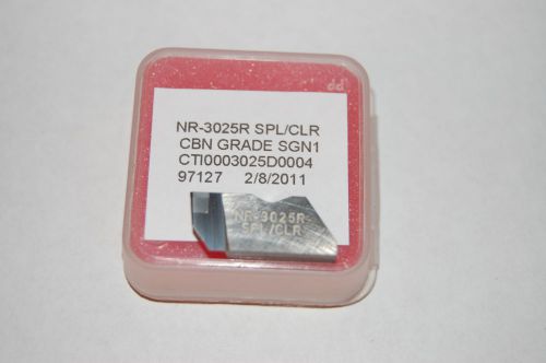 CBN (Cubic Boron Nitride)  NR-3025R SPL/CLR Grooving Tool Insert .025 Radius NIB