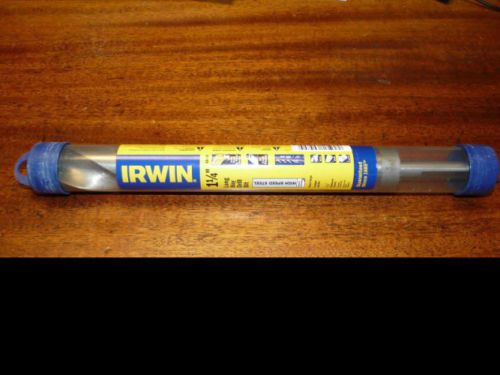 IRWIN 60482 1-1/4 x 12&#034; OAL LONGBOY DRILL BIT 1/2&#034; SHANK 3 FLATS F/ WOOD &amp; METAL