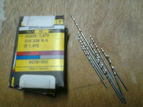 GUHRING MICRO DRILL 1.470mm .0578 UN COATED 10 PIECES NUMBER TWIST DRILL