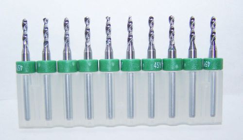 (10) - new #45 (.0820&#034;) printed circuit board drills (pcb) kyocera tycom for sale