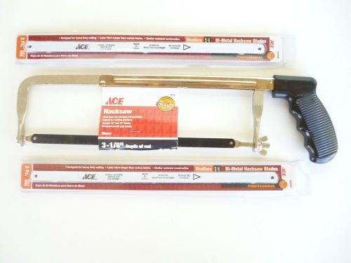 New ace hacksaw and 4 bi-metal medium 12&#034; 24 tpi blades - model # 26259/203556 for sale