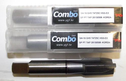 3pc 3/8-16 YG1 Combo Tap Spiral Point Taps for Multi-Purpose Coated