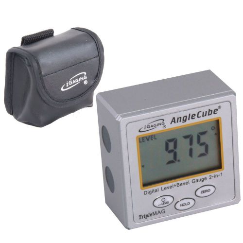 Igaging angle cube digital magnetic protractor gauge level  table saw w/case for sale