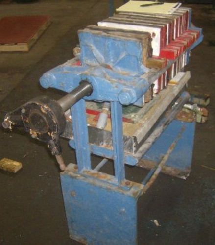 Used Lab Filter Press 1.25 cu ft 12&#034; plate and frame press