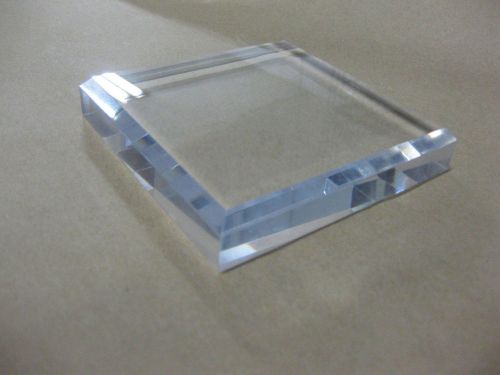 Acrylic plexiglass sheet/block beveled/polished clear 3/4&#034;  x  4&#034;  x  4&#034; for sale