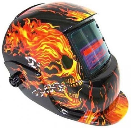 Welding Helmet - Flames / Skull - Auto Darkening - Solar