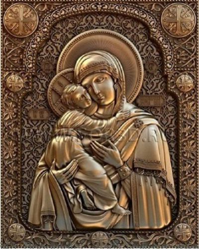CNC 3d Relief Model STL for Router 3 axis Engraver ArtCam#Mother of God of Vlad
