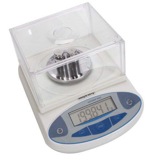 300G/0.001G ABS LCD Digital Balance Laboratory Scale White